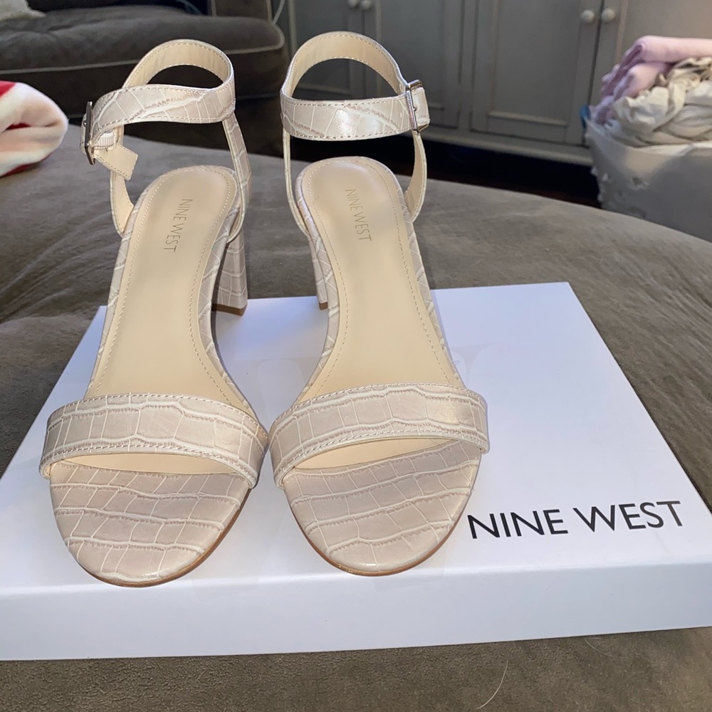 Nine West Nude Croc Heel